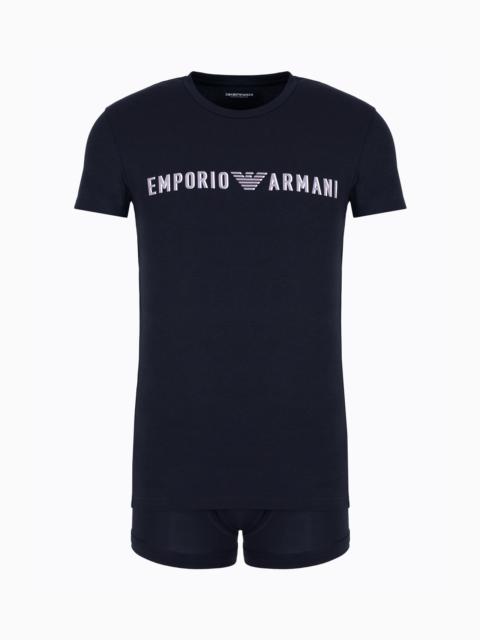 EMPORIO ARMANI ASV MEGALOGO UNDERWEAR SET OF T-SHIRT AND BOXER BRIEFS