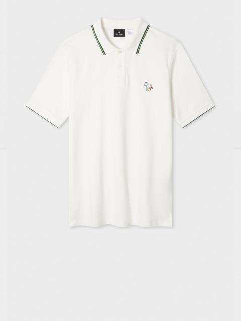 Paul Smith White 'Broad Stripe Zebra' Polo Shirt