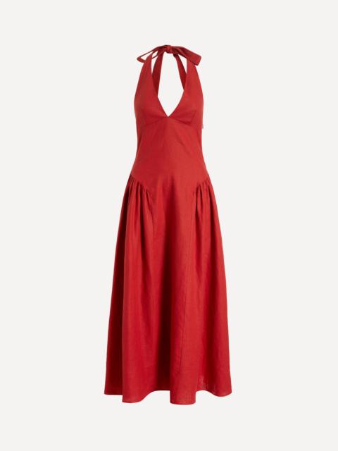 FAITHFULL La Cala Red Midi Dress