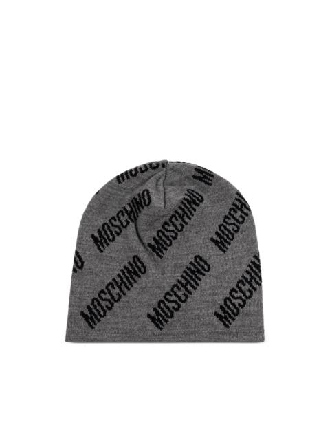 Moschino logo-pattern beanie