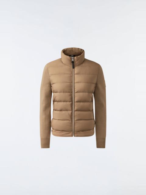 MACKAGE OCEANE Recycled hybrid jacket with rib knit sleeves