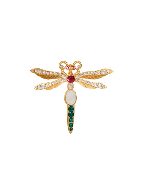Balmain Brass and crystal Insect brooch