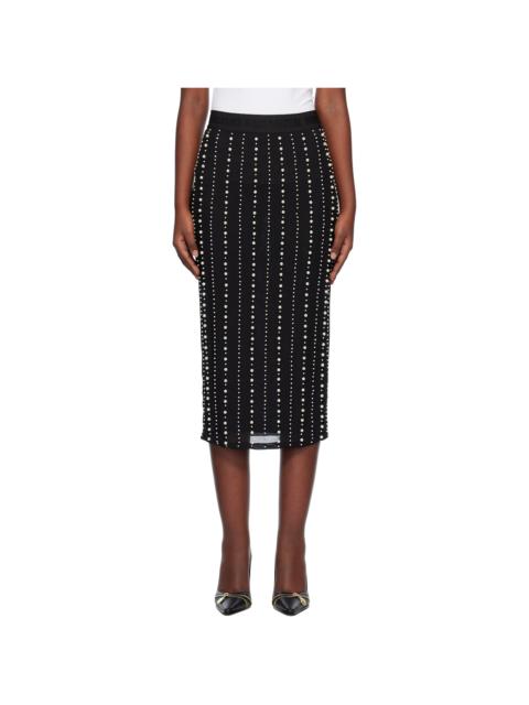 VERSACE JEANS COUTURE Black Embellished Midi Skirt