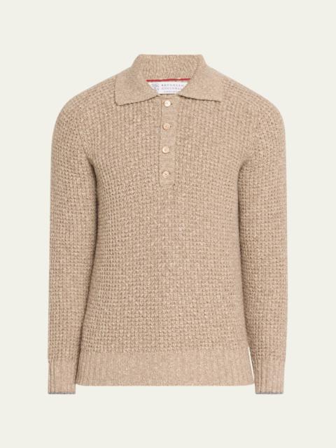 Men's Wool and Cashmere Knit Polo Sweater