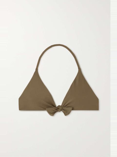 Loro Piana Bow-detailed halterneck bikini top