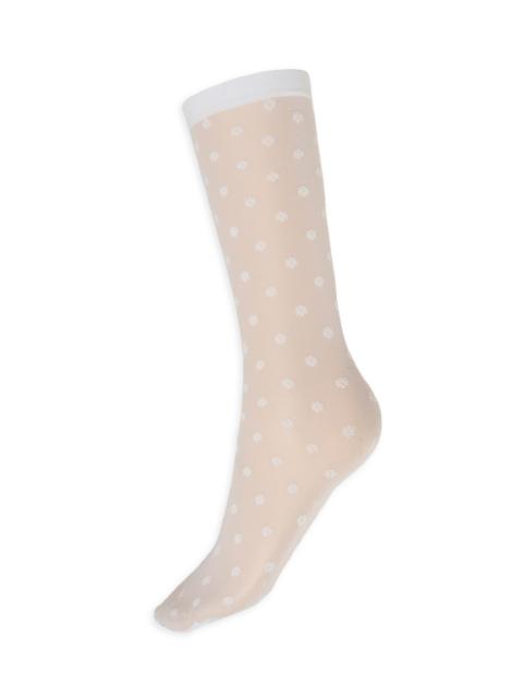 Wolford Women's Daisy Floral Crew Socks - White