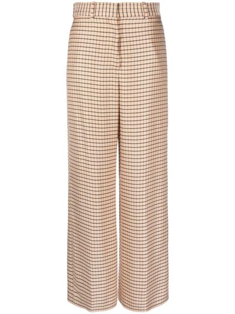 wide-leg check trousers