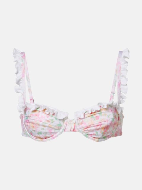 BANANHOT Jena floral ruffled bikini top