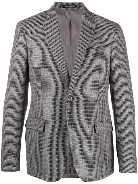 EMPORIO ARMANI single-breasted textured blazer
