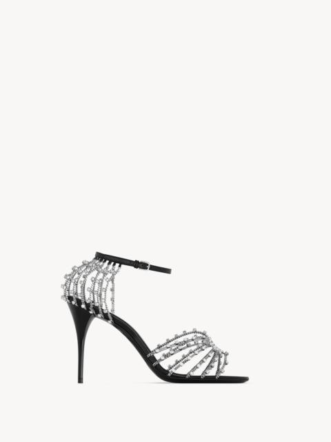 SAINT LAURENT BABYLONE SANDALS IN SMOOTH LEATHER AND CRYSTALS