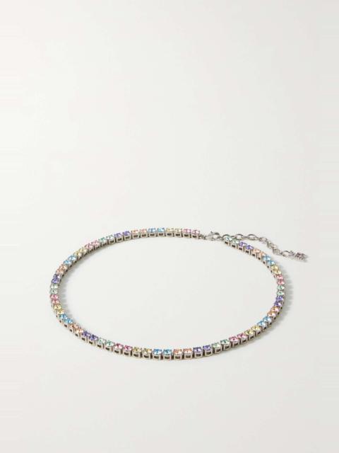 Silver-tone crystal necklace