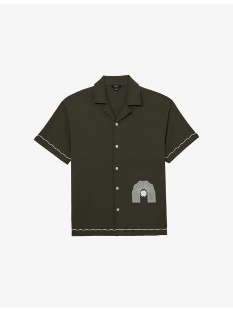 REISS Solano Contrast-Trim Woven Shirt