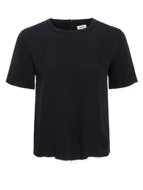L'AGENCE Suzette Silk Raw-Hem Tee