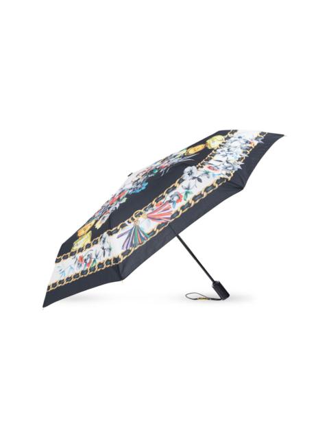 teddy bear floral print compact umbrella