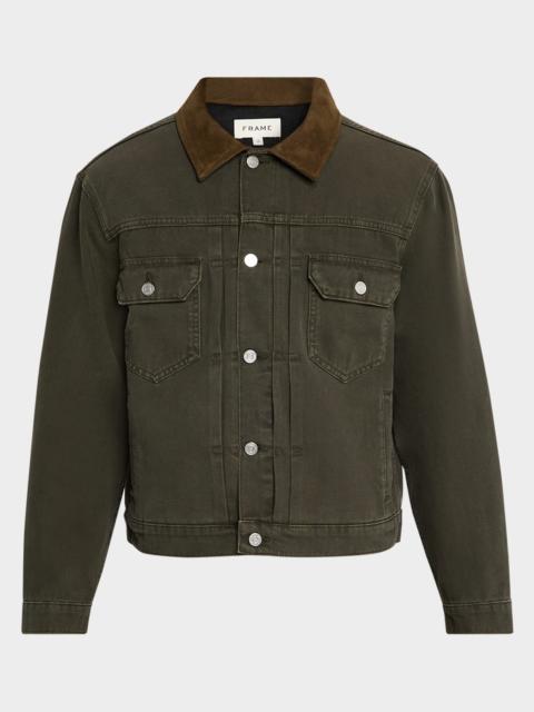 FRAME Men's Canvas Trucker Jacket