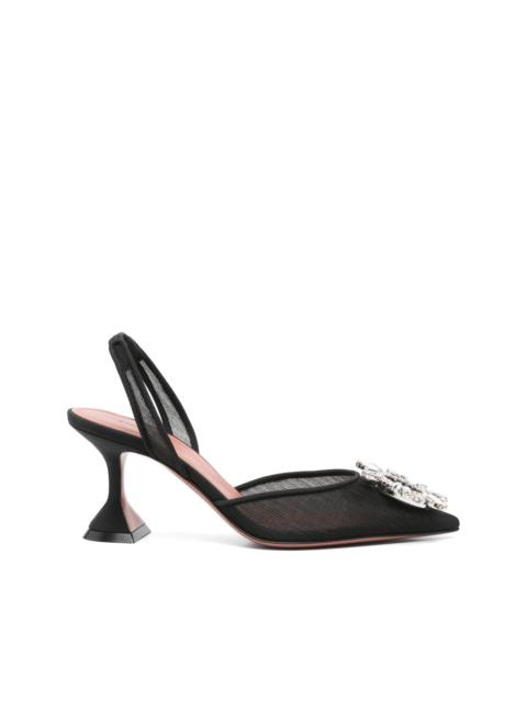 75mm Begum Glass slingback pumps