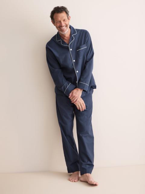 Derek Rose Balmoral Brushed Cotton Pajamas Washed Navy