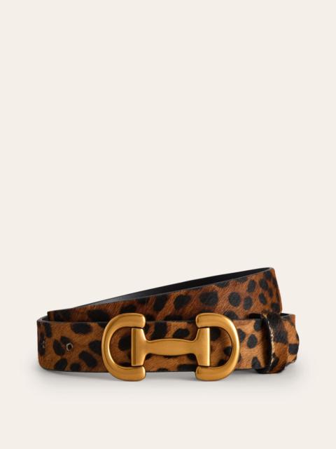 BODEN Iris Snaffle-Trim Leather Belt-Leopard