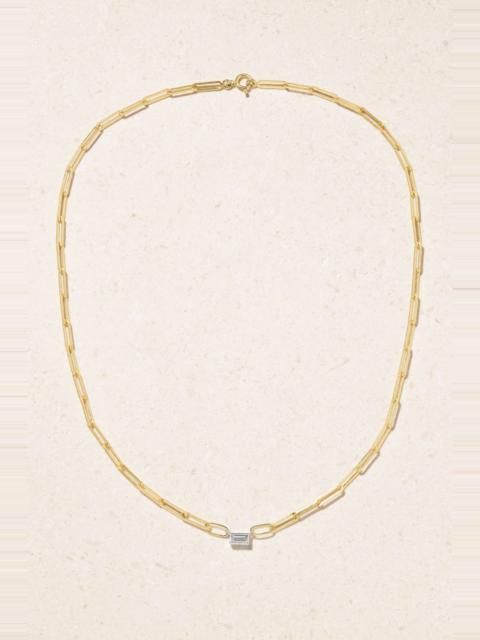 18-karat yellow and white gold diamond necklace