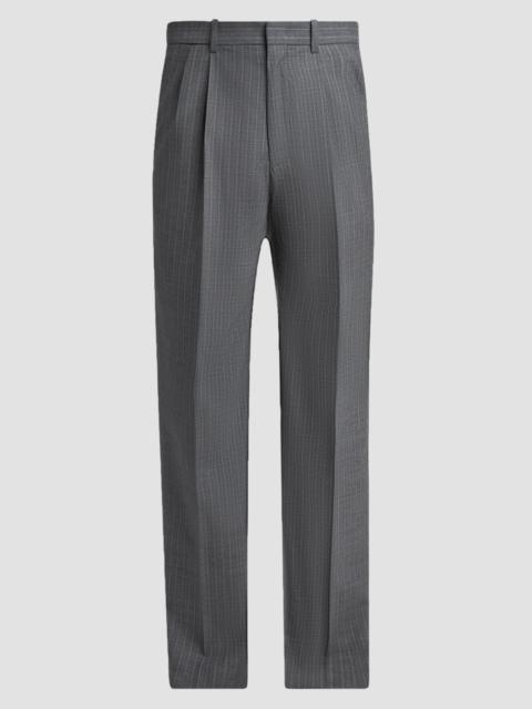 Jil Sander Men's Pleated Pinstripe Check Wool Trousers - Koala