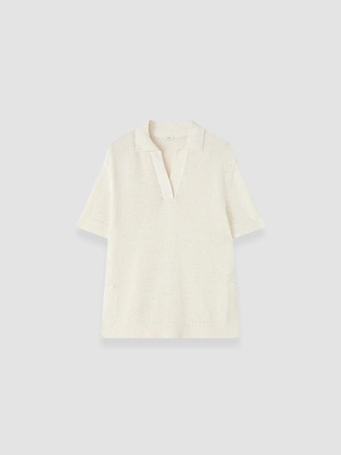 JOSEPH Rian Open Cotton Knit Polo Top