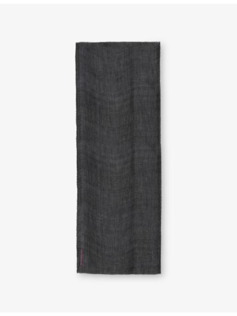 Zadig & Voltaire Nuage Logo-Print Wool and Cashmere-Blend Scarf