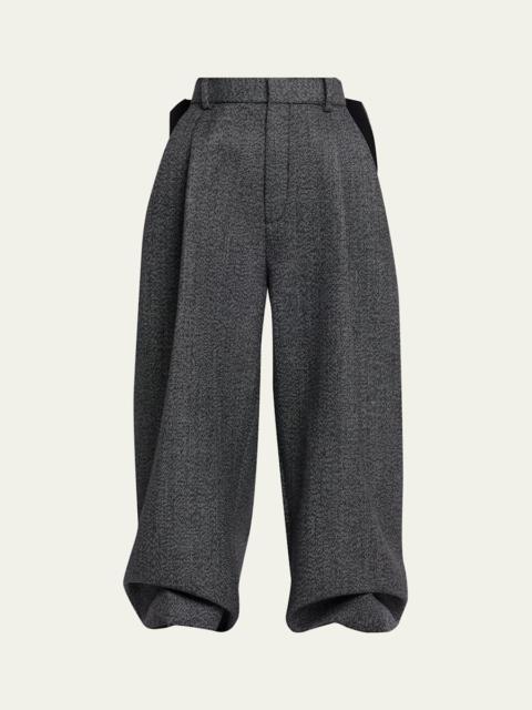 Marc Jacobs Plaid Bow Back Wide-Leg Menswear Pants
