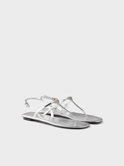 Prada Metallic leather thong sandals