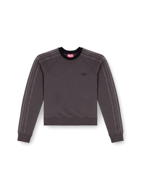 Diesel SWEATSHIRT WITH BANDS AND OVAL D EMBROIDERY