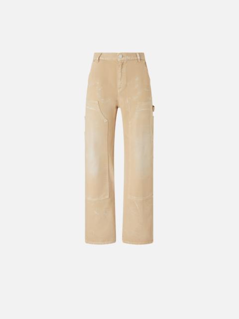 PINKO WORN COTTON BULL WORKWEAR JEANS