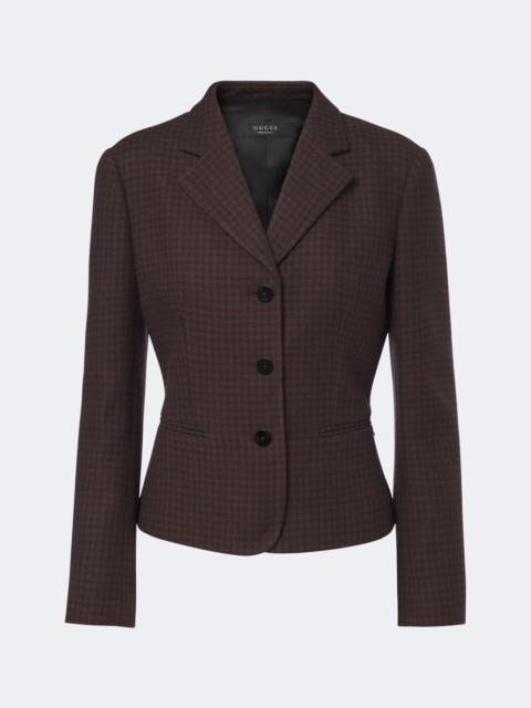 GUCCI Houndstooth wool-blend blazer
