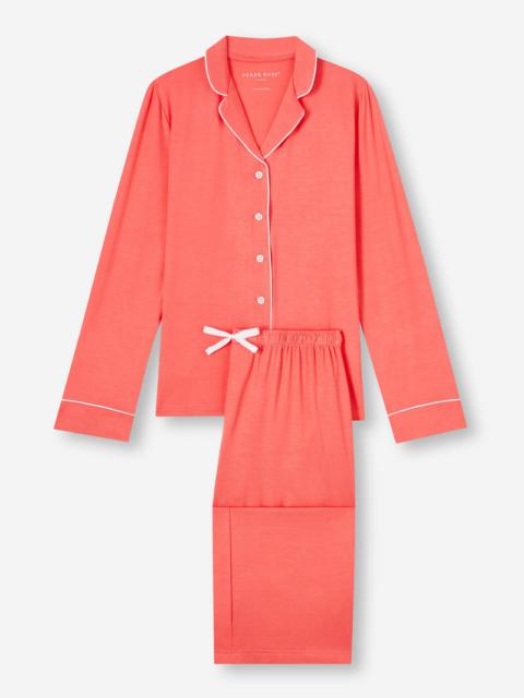 Derek Rose Women's Pajamas Lara Micro Modal Stretch Coral