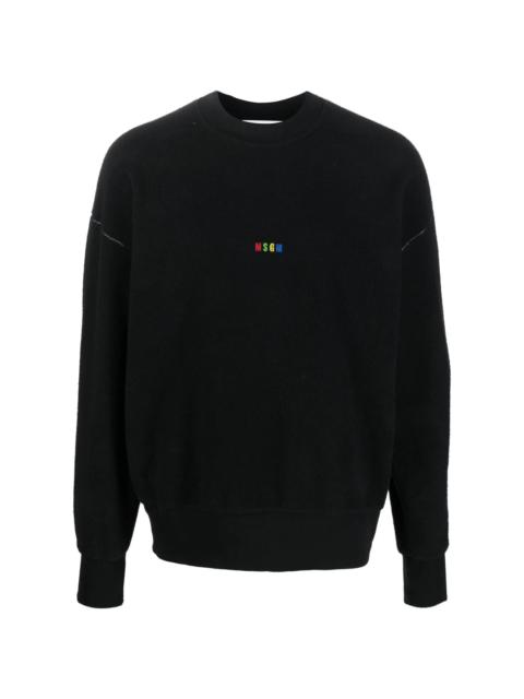 MSGM logo-embroidered fleece sweatshirt