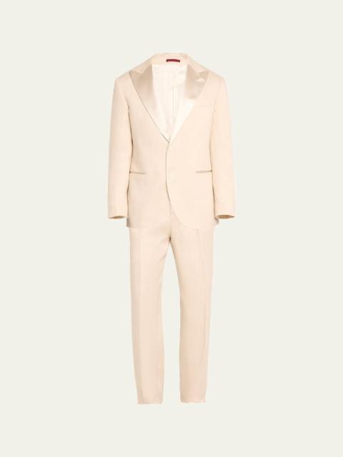 Brunello Cucinelli Men's Linen-Blend Peak Tuxedo
