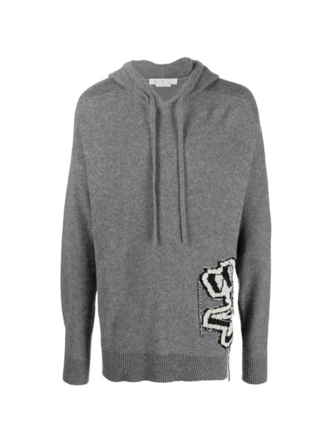 Off-White intarsia-knit hoodie