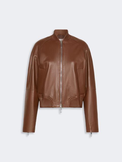 Sportmax AMOUR Nappa leather bomber jacket - BROWN