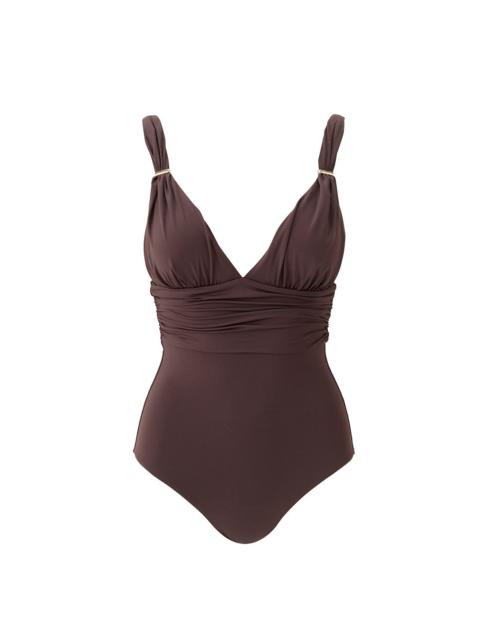 MELISSA ODABASH PANAREA BROWN SWIMSUIT
