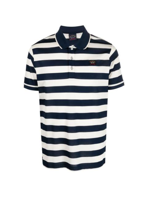 striped logo-patch polo-shirt