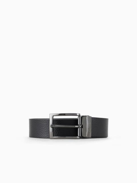 EMPORIO ARMANI Palmellato-leather printed reversible belt