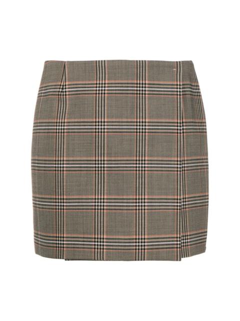 Staffa check-pattern mini skirt