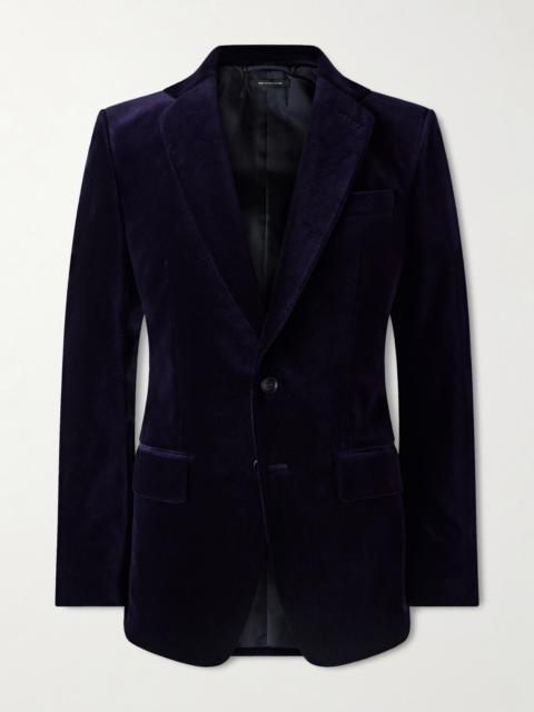 TOM FORD Atticus Slim-Fit Cotton-Blend Velvet Blazer