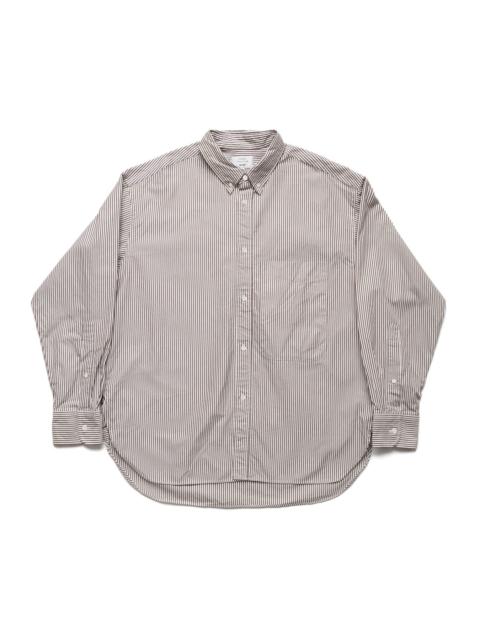 BEAMS PLUS Lisa Oxford Shirt - Brown White Stripe