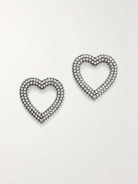BALENCIAGA Silver-tone crystal earrings