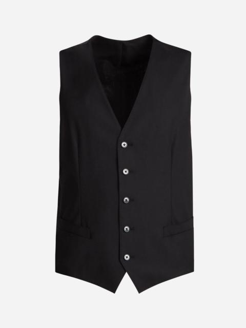 Five button vest in wool