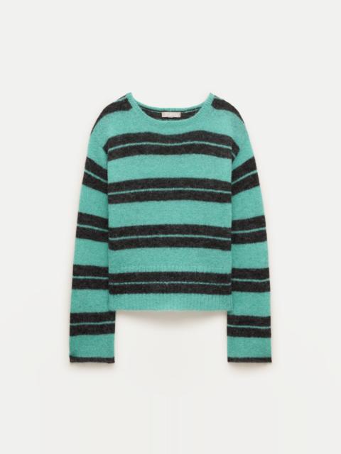 J.CREW High rib pullover sweater in striped Italian yarn