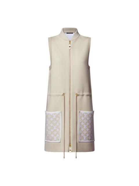 Louis Vuitton Monogram Accent Zip-Up Dress