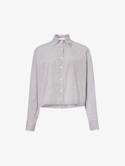 VIKTORIA & WOODS Pope stripe-pattern regular-fit cotton shirt