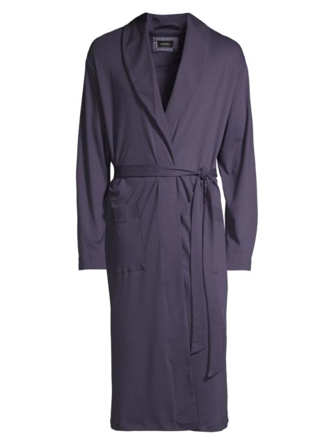 HANRO Night And Day Long Sleeve Robe - Black Iris