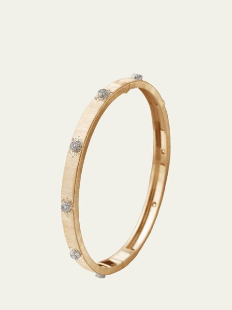 Buccellati Macri Classica 18K Yellow and White Gold Rigato Bracelet with Diamonds