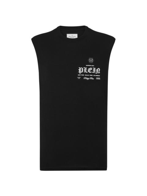 logo-print crew-neck tank top